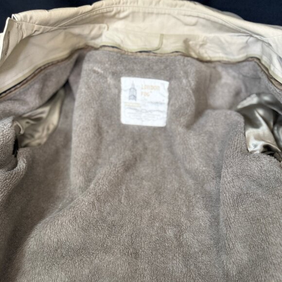 London Fog | Vintage Single breasted Trench Coat; Removable hood & liner; Khaki - Picture 3 of 6